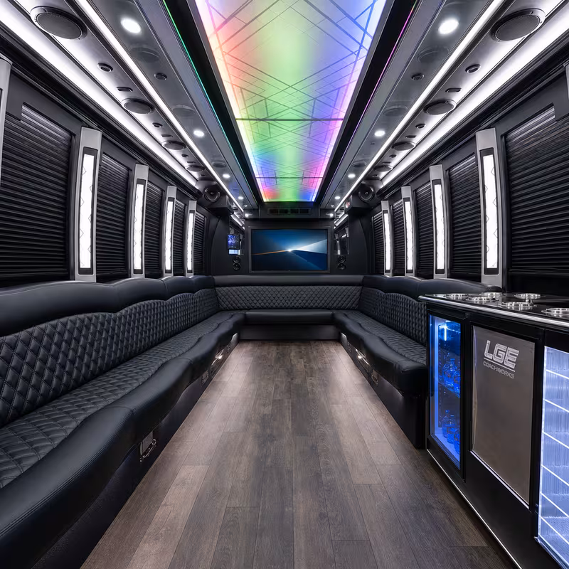 20 Passenger Party Bus Interior