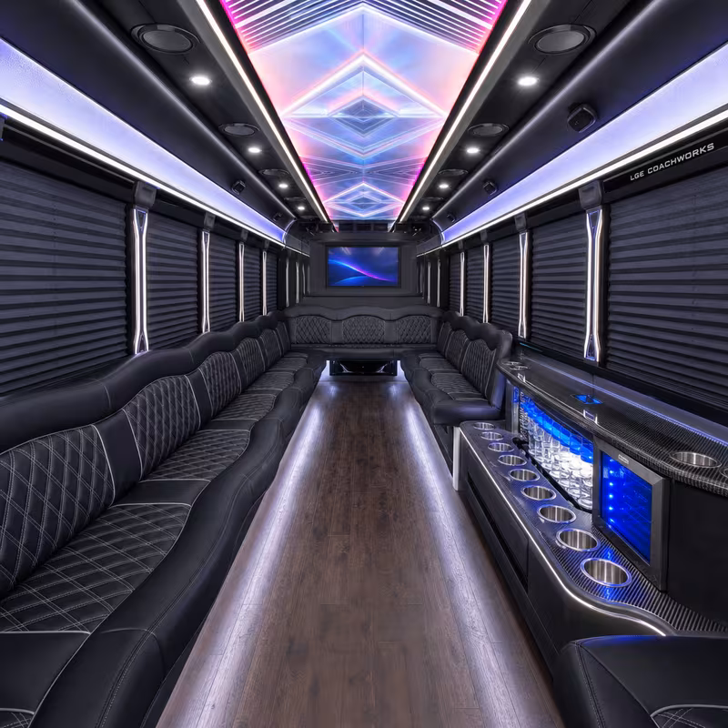30 Passenger Party Bus Interior