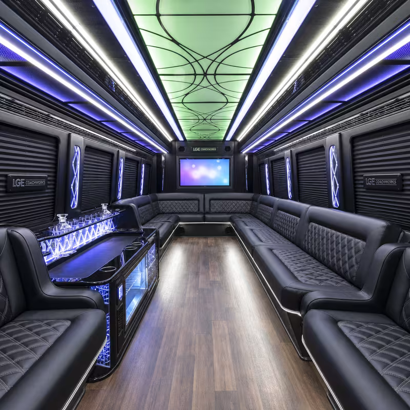30 Passenger Party Bus Interior