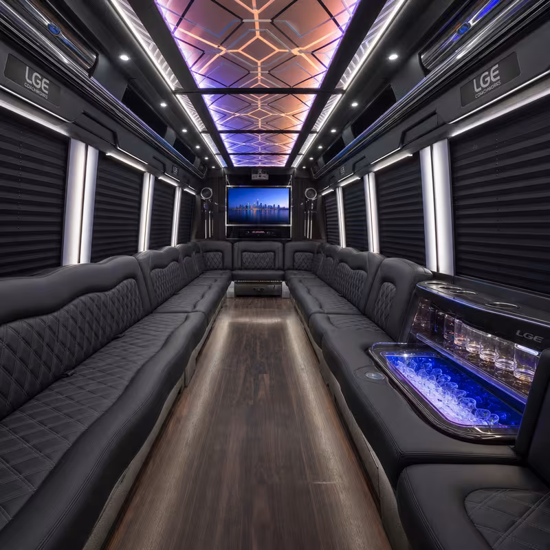 40 Passenger Party Bus Interior