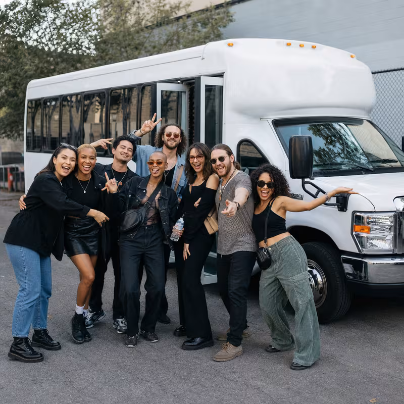 Black Mercedes Sprinter van staged for an Pembroke Pines Concert Transportation group