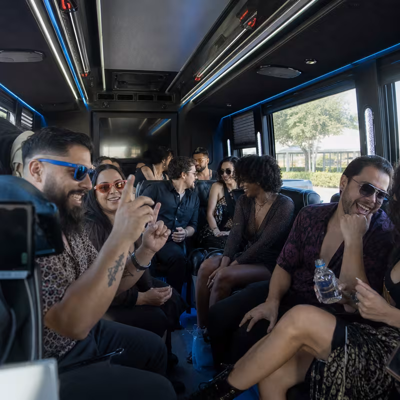 Passengers loading luggage while boarding an Pembroke Pines group shuttle