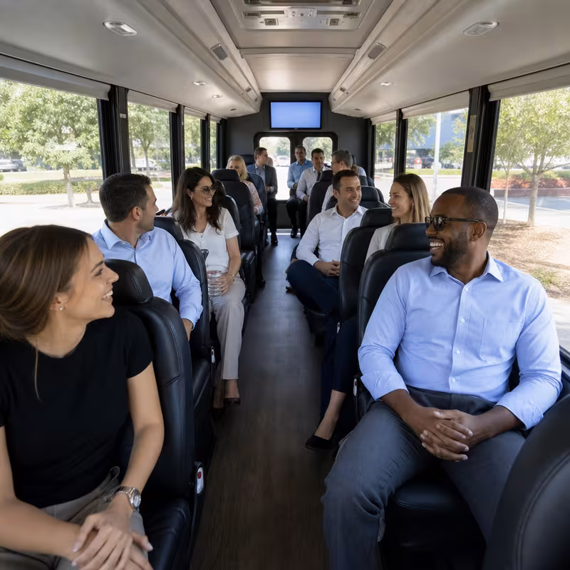 Black Mercedes Sprinter van staged for an Pembroke Pines Corporate Transportation group