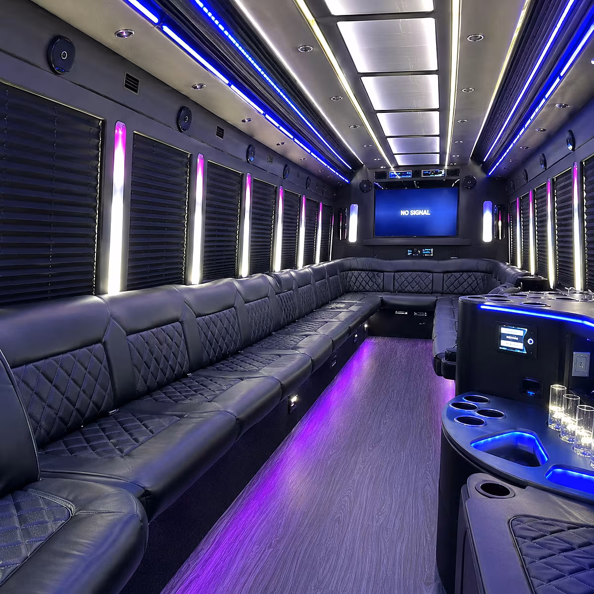Pembroke Pines Wedding Transportation party bus interior