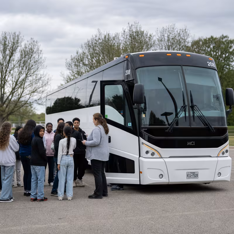 Black Mercedes Sprinter van staged for an Pembroke Pines School Transportation group