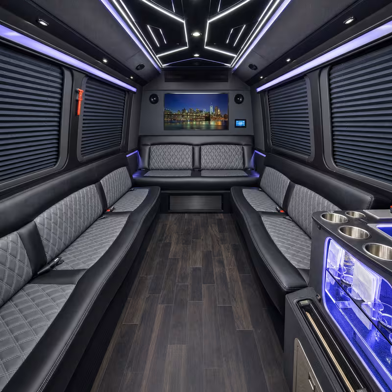 14 Passenger Sprinter Limo Interior